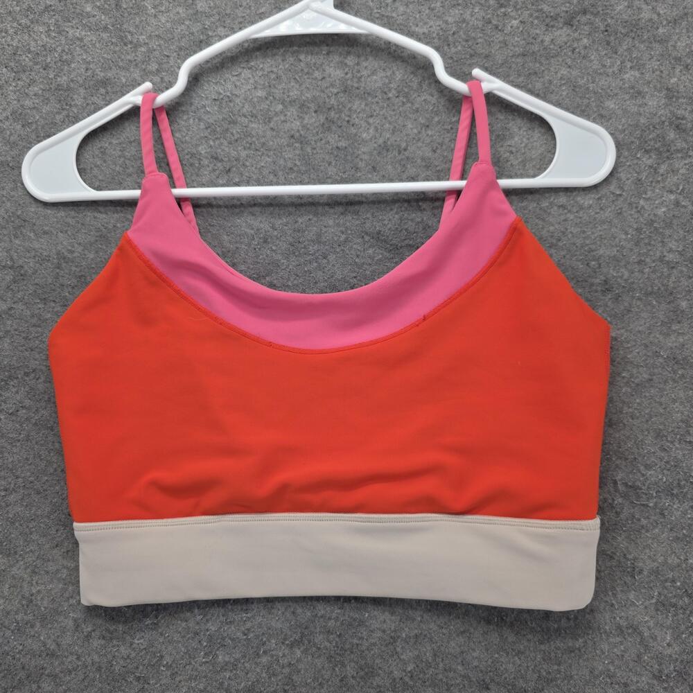 Sage Collective Sports Bra Womens M Orange Colorblock Scoop Back Tagless